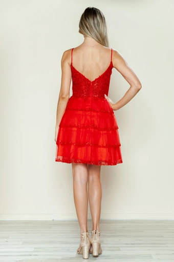 Short Dresses Style #9592 #20 default Red backface vertical thumbnail