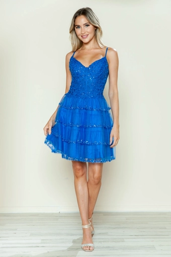 Short Dresses Style #9592 #10 Royal frontface vertical thumbnail
