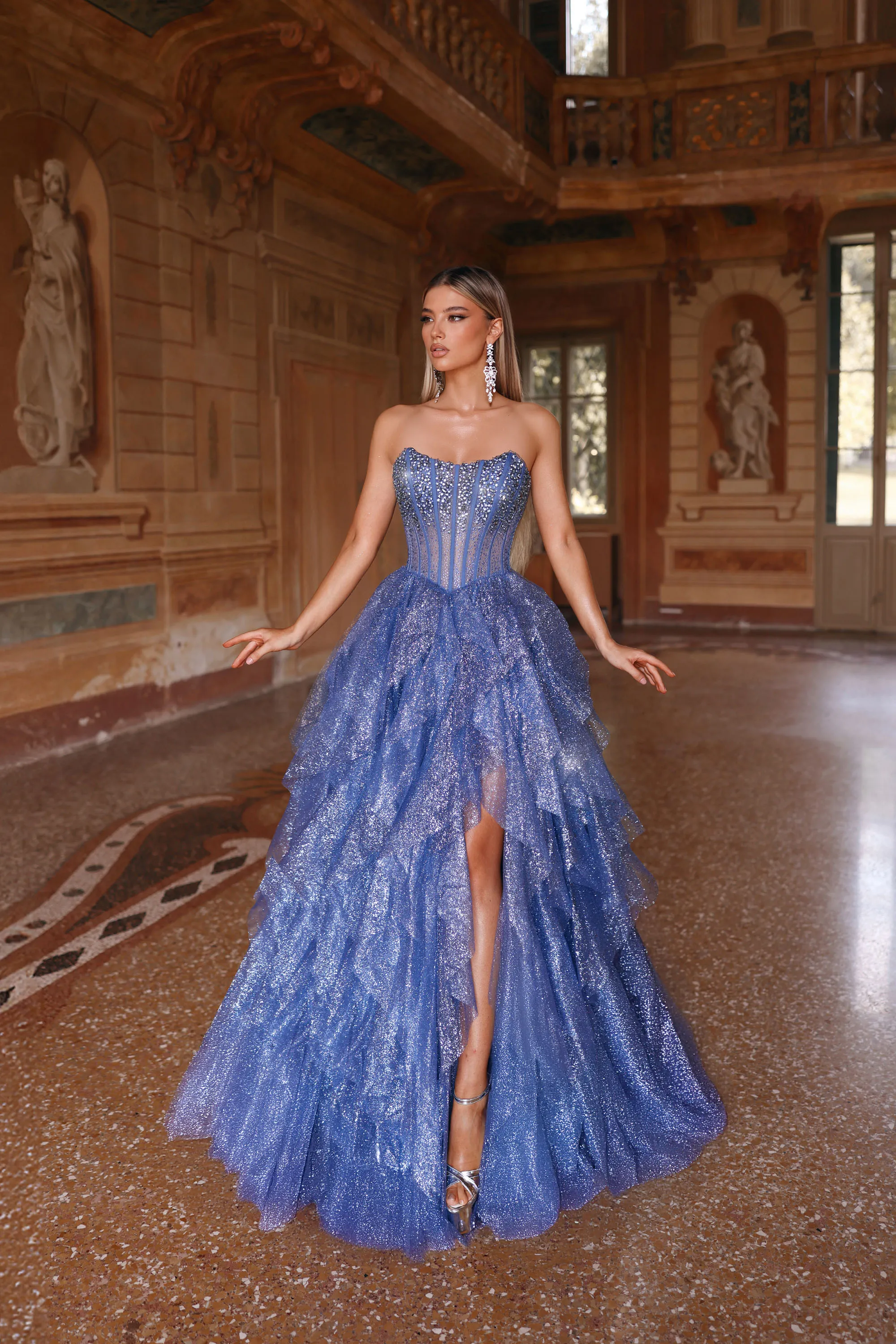 casual blue maxi dress Novella Dress in Starlight | Whimsically Feminine Timeless Twirly-Worthy  Dresses & Hair Bows main image 1