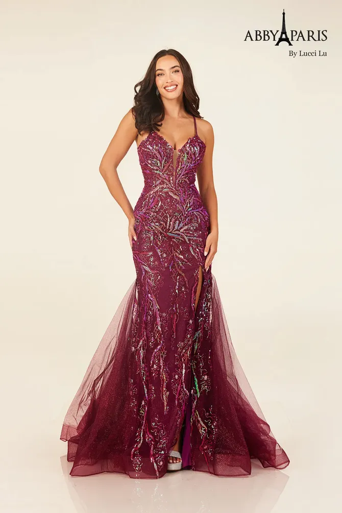 Abby Paris 90343 Sky Blue Prom Dress main image 0