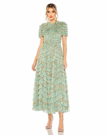 Mac Duggal Style 8014 #1 Sage Multi frontface vertical thumbnail