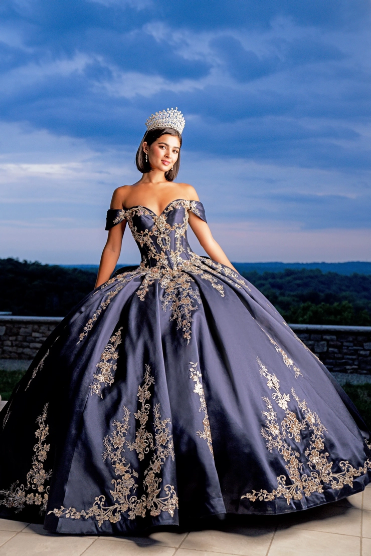 AmaBella Quinceanera Style #Q1025 #7 Navy frontface vertical picture