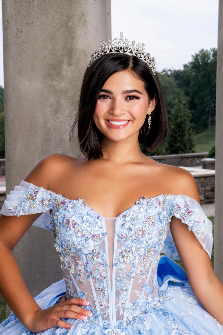 AmaBella Quinceanera Style #Q1029 #9 Light Blue frontface vertical cropped picture