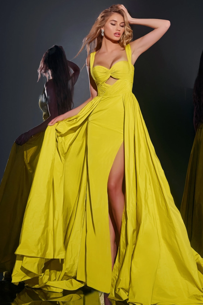 Jovani 38719 - Floral A-line Halter Gown