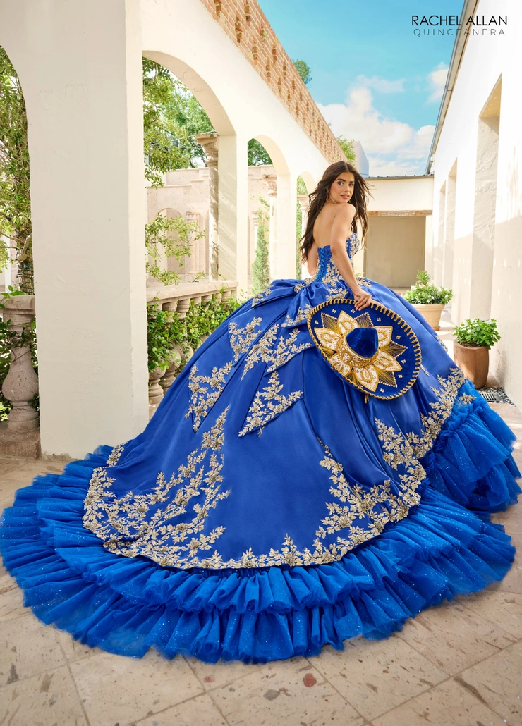 Charro by Rachel Allan Style #RQ5010 #6 Royal/Gold backface vertical picture