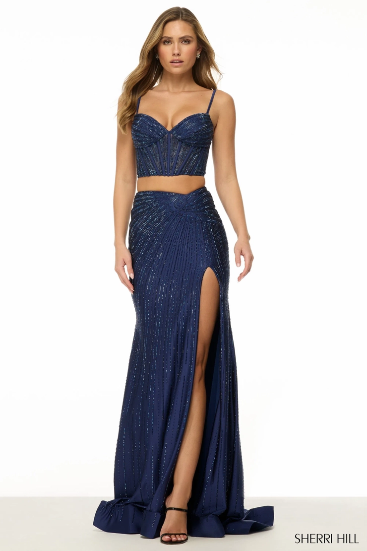 Sherri Hill Style #57126 #2 Navy frontface vertical picture