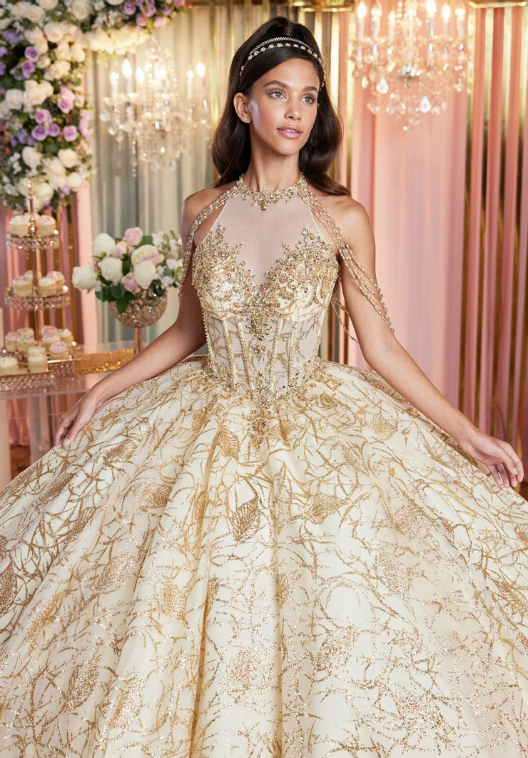 knee length dresses for ladies Vizcaya by Morilee Ruched Corset Quince Dress 89421