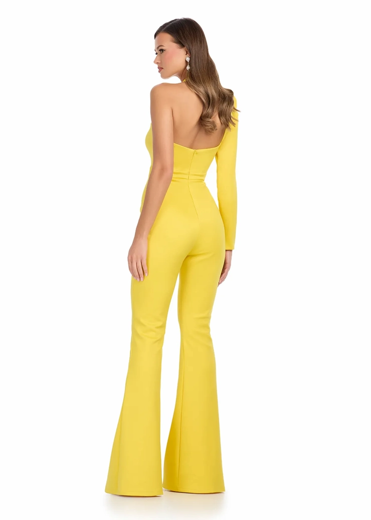 Ashley Lauren Style #11839 Scuba Jumpusit with One Sleeve & High Neckline #5 backface vertical picture