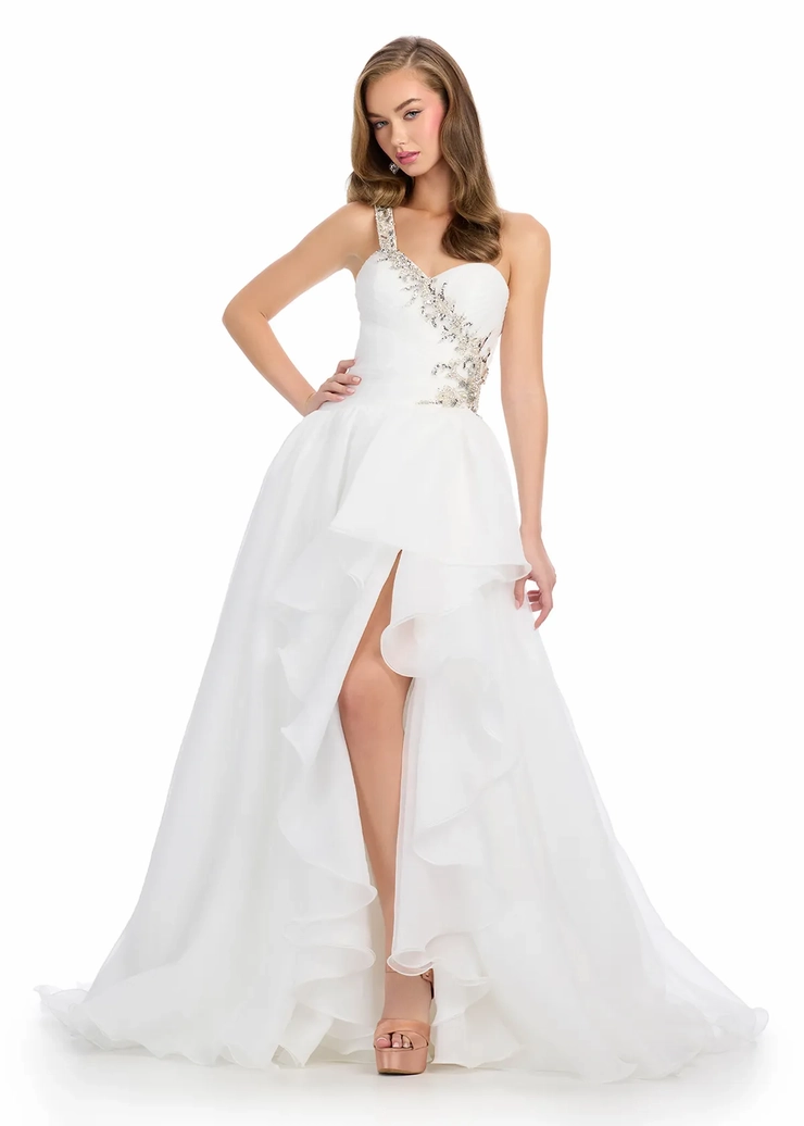 Ashley Lauren Style #11951 Organza Ball Gown with Beaded Accents #1 frontface vertical picture