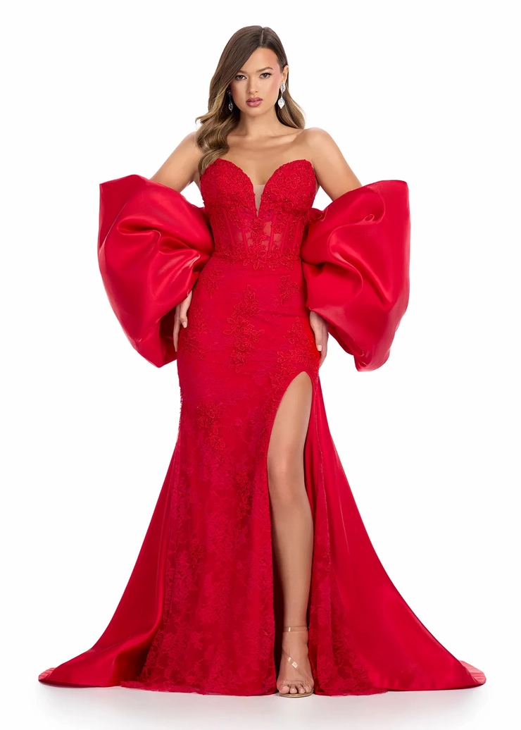 Ashley Lauren Style #12007 Oversized Bow Overskirt #1 frontface vertical picture