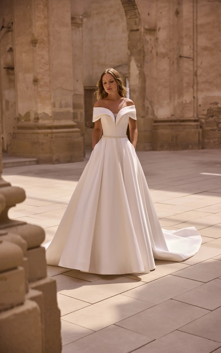 wedding dresses atlanta The Best Bridal Salons in Christina Wu Bridal Dress 15954 Spaghetti strap slim gown made of all over peal lace with 3D organza flowers. Designer Wedding Dresses in Atlanta,