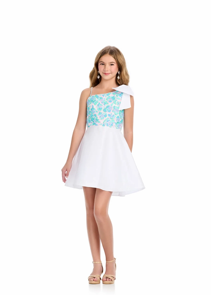 Ashley Lauren Style #8284 Kids Taffeta Cocktail Dress with Beaded Bustier #1 frontface vertical picture