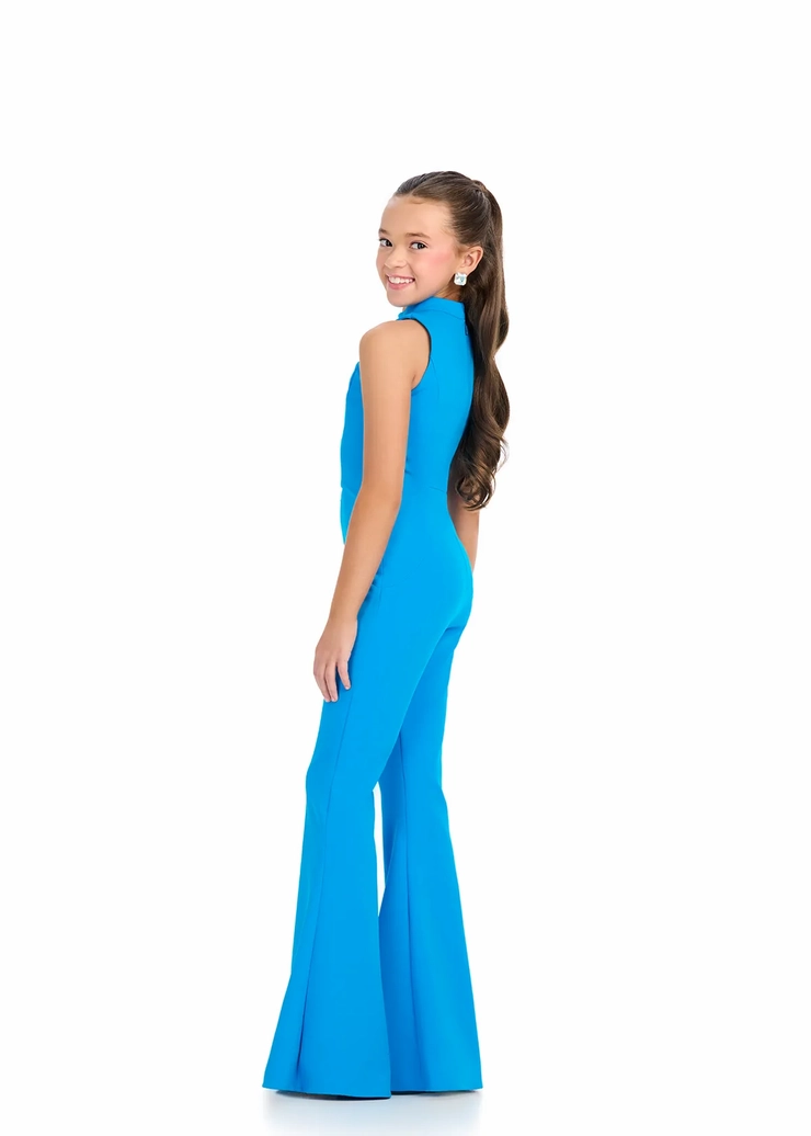 Ashley Lauren Style #8313 Kids Scuba Jumpsuit Halter Neckline and Cut-Out #3 backface vertical picture