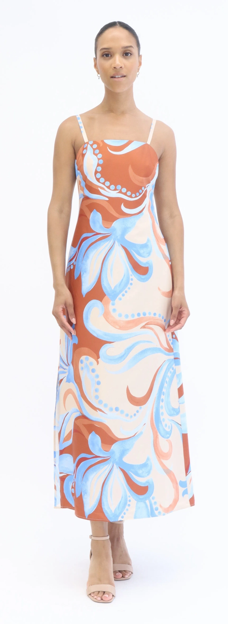 donna morgan dress Donna Morgan D8248M - Jungle Print Long Sleeve Casual Dress 12 / Jungle Blue
