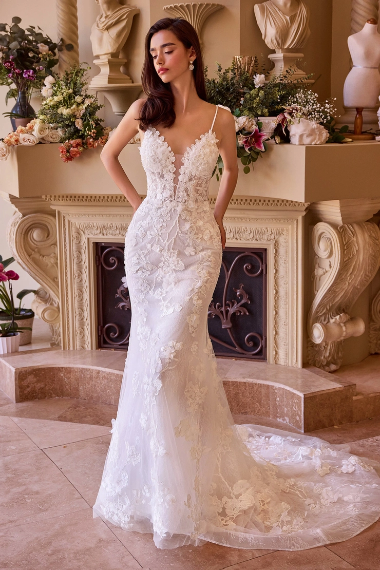 v neck lace fit and flare wedding dress V-neck Boho Fit and Flare Wedding Dress