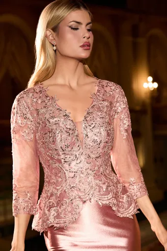 Ladivine by Cinderella Divine CD720   Elegant Embellished Bodice Mermaid Evening Gown #5 frontface vertical cropped thumbnail