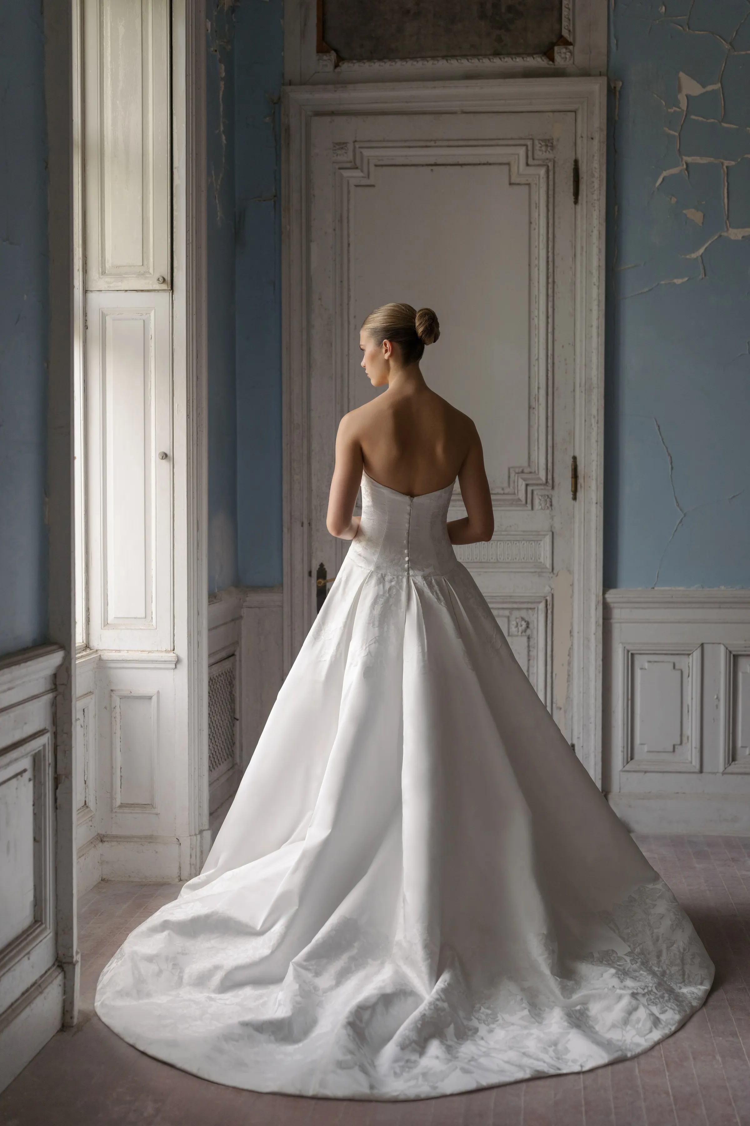 ワンピース [BAU by Bride And You] ANNA Boat neck long dress Boat Neck Wedding Dress / Unique Wedding Dress / Minimalist