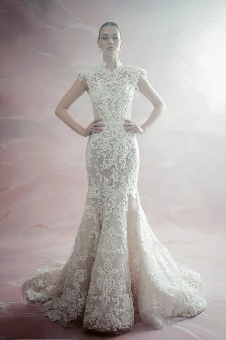 formal long evening dresses LaDivine CD791 Long Formal Fitted Evening Prom Dress main image 1