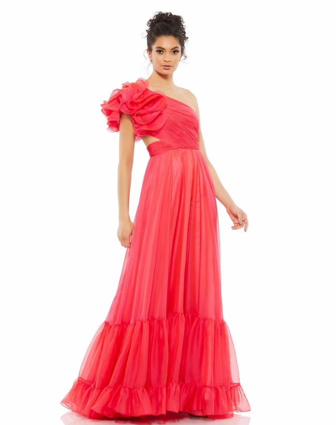 (US発)Mac Duggal Vネック 装飾付き Aラインガウン 黒のクラシックなAラインVネックボールガウン - Mac Duggal