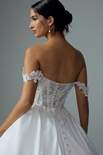 Romantic Fit and Flare Bridal Gown with Overskirt Serenity $5 backface vertical cropped thumbnail