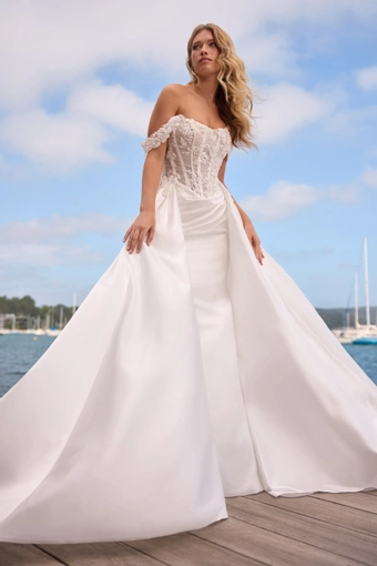 Romantic Fit and Flare Bridal Gown with Overskirt Serenity $1 frontface vertical thumbnail