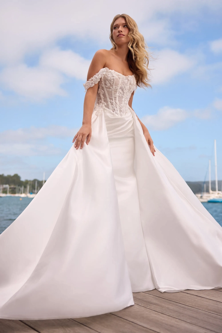 Romantic Fit and Flare Bridal Gown with Overskirt Serenity #1 frontface vertical picture