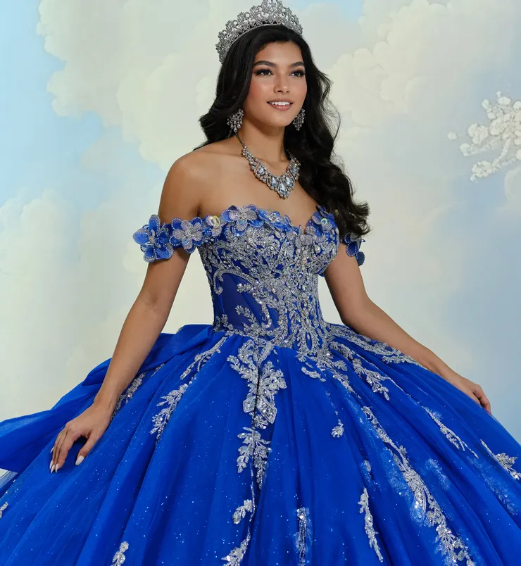 Princesa by Ariana Vara Style #PR30207 #1 Royal Blue/Silver frontface vertical picture