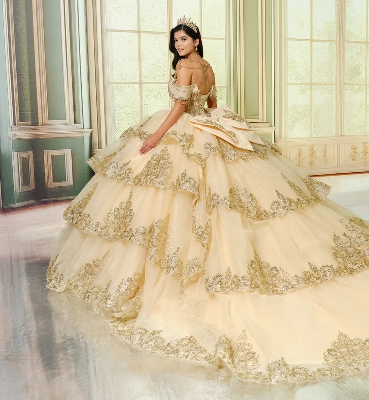 Sweetheart Ball Gown with Stone-Embellished Bodice & Cascading