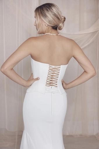 Vagabond Bridal Style #Mia Crepe Corset & Skirt #5 backface vertical cropped thumbnail