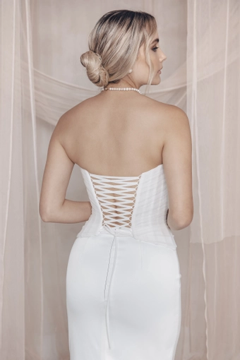 Vagabond Bridal Style #Zen Corset & Sol Skirt #6 backface vertical cropped thumbnail