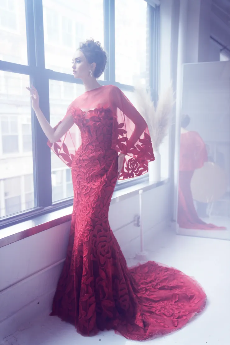 open lace back dress Custom Prom Dress 14