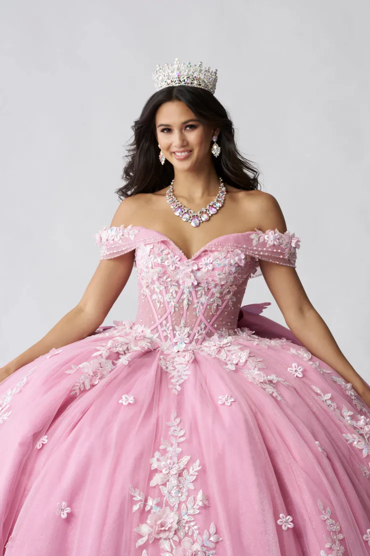 AmaBella Quinceanera Style #Q1056 #14 Dark Pink frontface vertical cropped picture