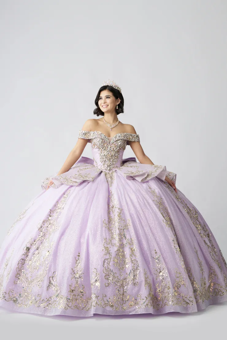 AmaBella Quinceanera Style #Q1058 #14 Lilac frontface vertical picture