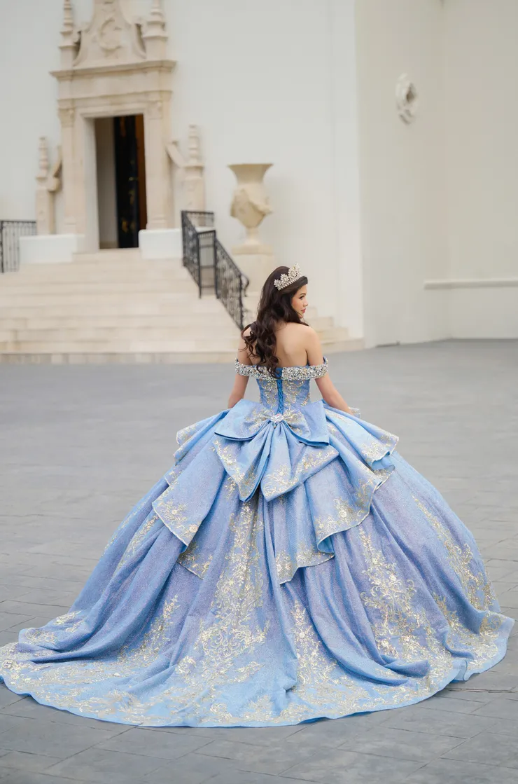AmaBella Quinceanera Style #Q1058 #1 default Slate Blue backface vertical picture