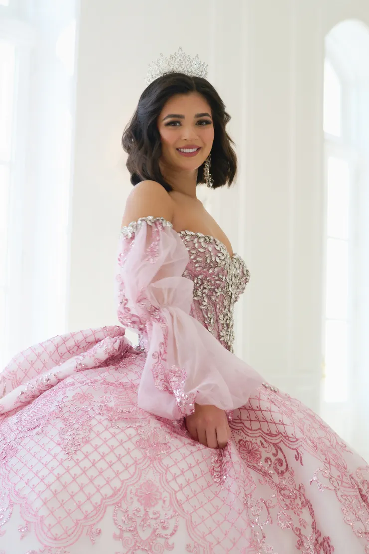 AmaBella Quinceanera Style #Q1059 #1 default Pink backface vertical cropped picture