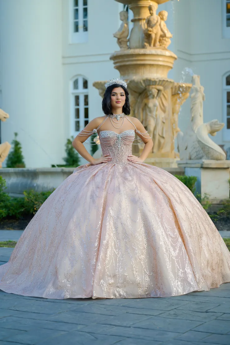 AmaBella Quinceanera Style #Q1067 #0 default Rose Gold frontface vertical picture