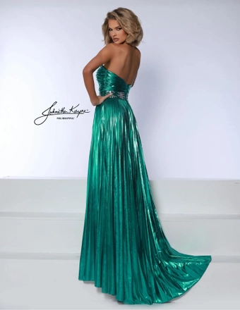 Johnathan Kayne 3030   Strapless A-Line Gown with Shimmering Slit Skirt #4 default backface vertical thumbnail