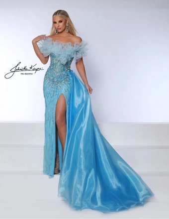 Johnathan Kayne 3057   Dazzling Trumpet Gown with Dramatic Train #1 frontface vertical thumbnail