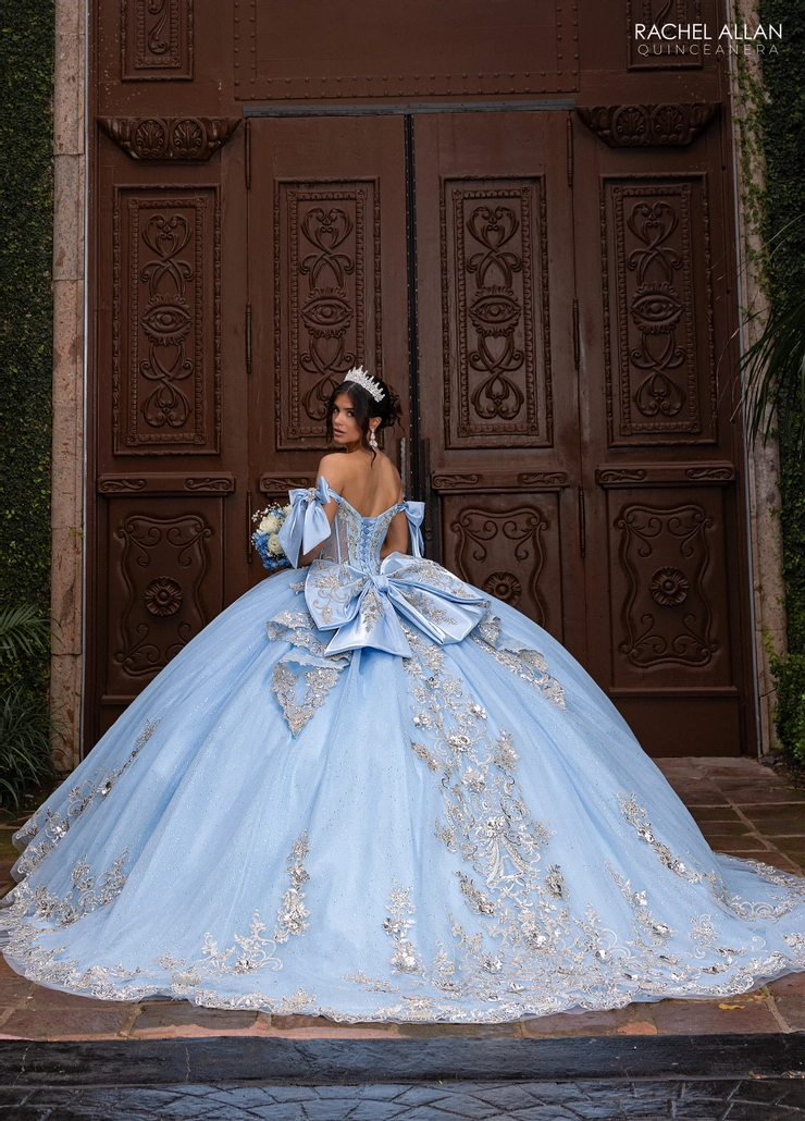 Alta Couture by Rachel Allan Style #RQ3155 #1 Cloud Blue/Silver backface vertical picture