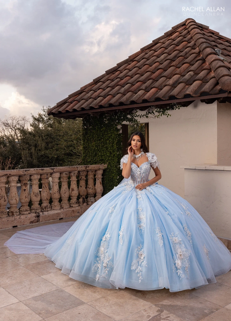Alta Couture by Rachel Allan Style #RQ3156 #1 Powder Blue/White frontface vertical picture