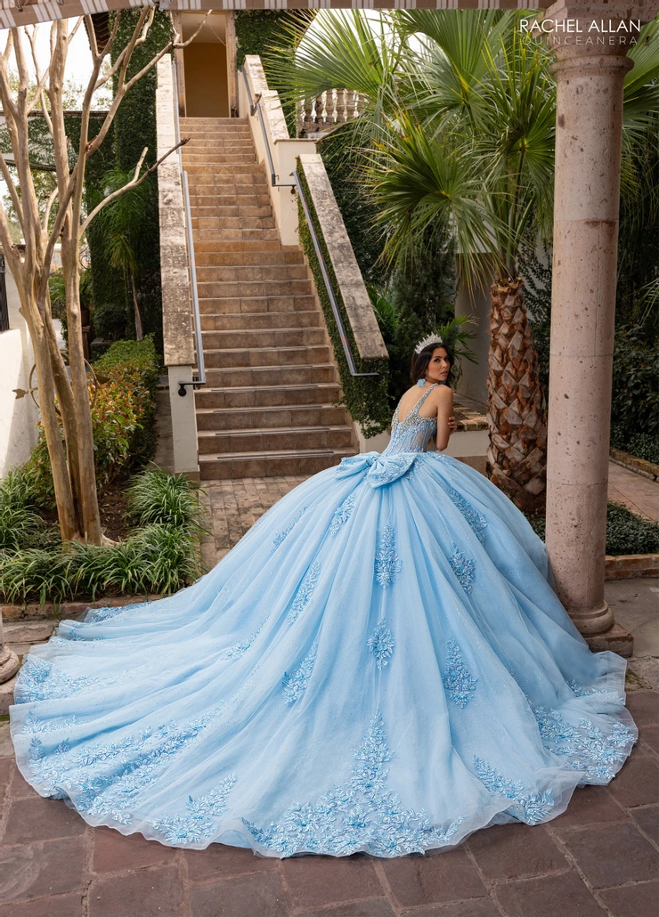 Alta Couture by Rachel Allan Style #RQ3158 #8 Sky Blue backface vertical picture