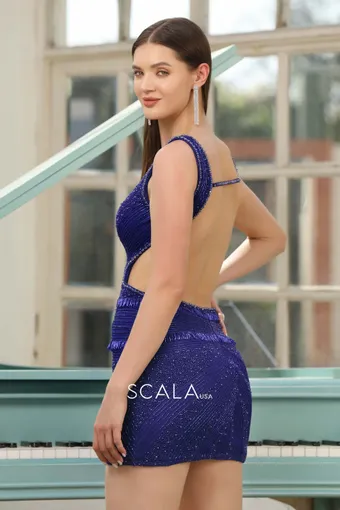 Scala 80248   Sparkling Embellished Mini Dress with Side Cut-outs #5 default backface vertical thumbnail