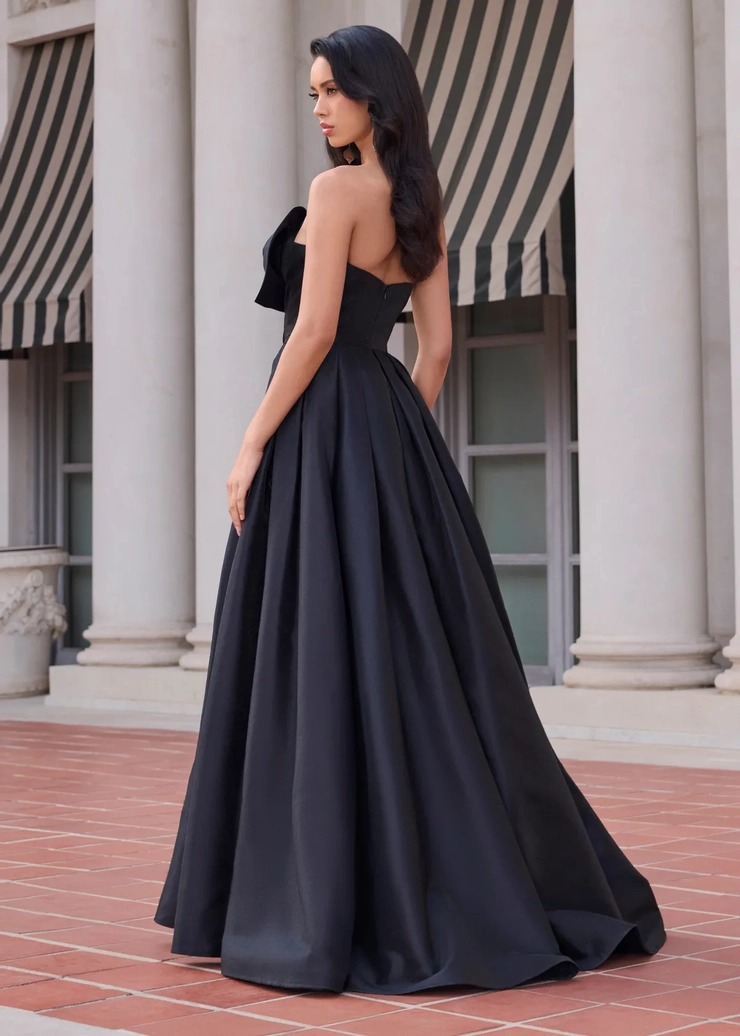 Ashley Lauren Style #11609 Strapless Mikado Ball Gown with Oversized Bow #11 backface vertical picture