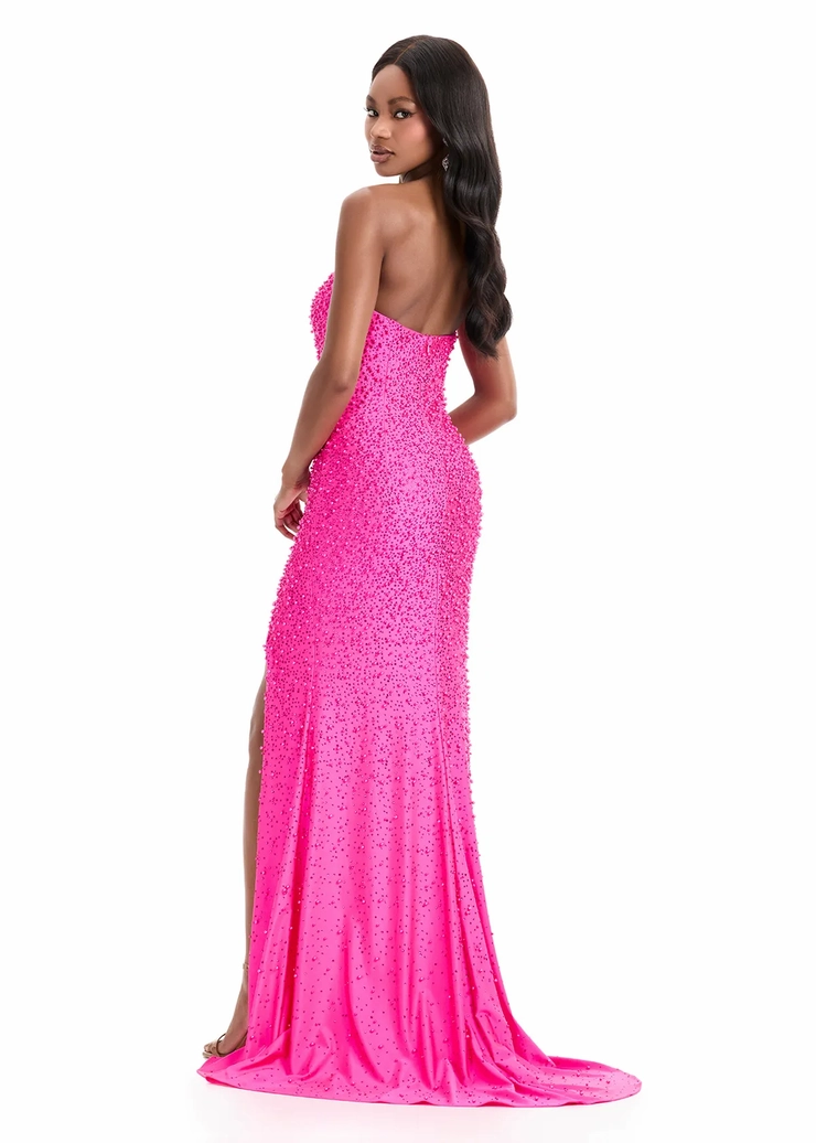Ashley Lauren Style #11856 Strapless Fitted Gown with Pearl Beading & Leg Slit #1 default backface vertical picture