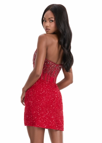 Ashley Lauren Style #4564 Beaded Cocktail Dress with Exposed Boning $14 backface vertical thumbnail