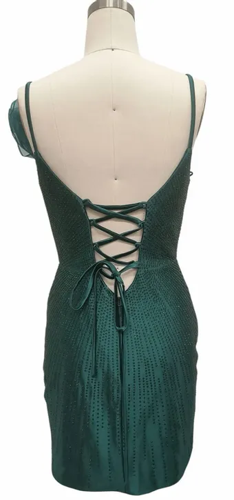 Dave & Johnny 12622   Mini Sheath Dress with Beading & Lace-Up Back #1 default backface vertical thumbnail