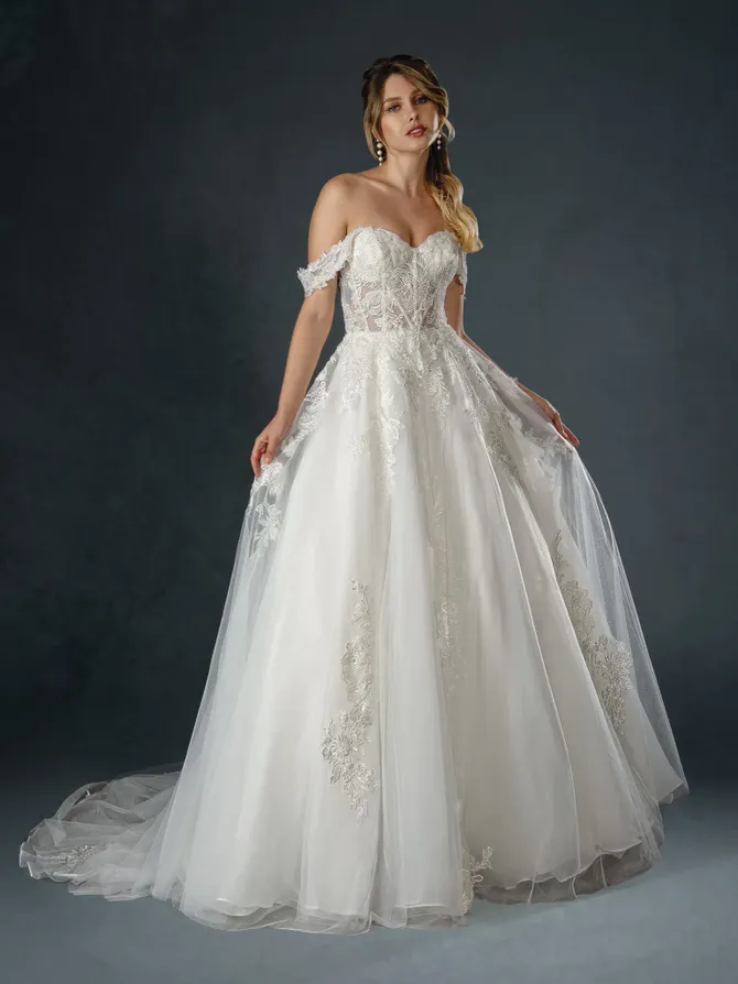 Stella Couture 23717 Short Peplum Ruffle Wedding Dress