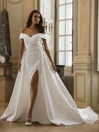 Elysee by Enzoani Garnet #1 frontface vertical thumbnail