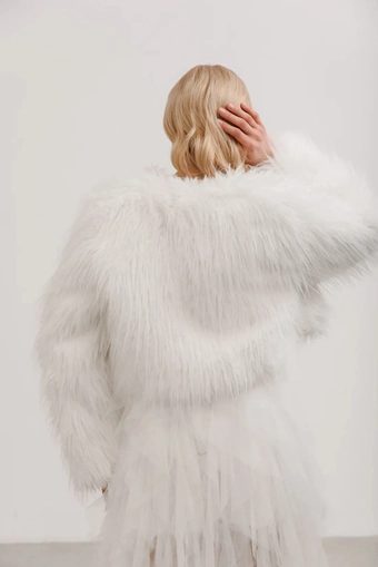 Heirloom Bridal Aspen Faux Fur Jacket #4 backface vertical cropped thumbnail