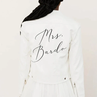 Heirloom Bridal Custom Name Leather Bridal Jacke #2 backface vertical thumbnail